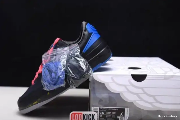MaikeSneakers Off-White DJ4375-004 Blue Retro 2 Low Black SP Jordan 0326